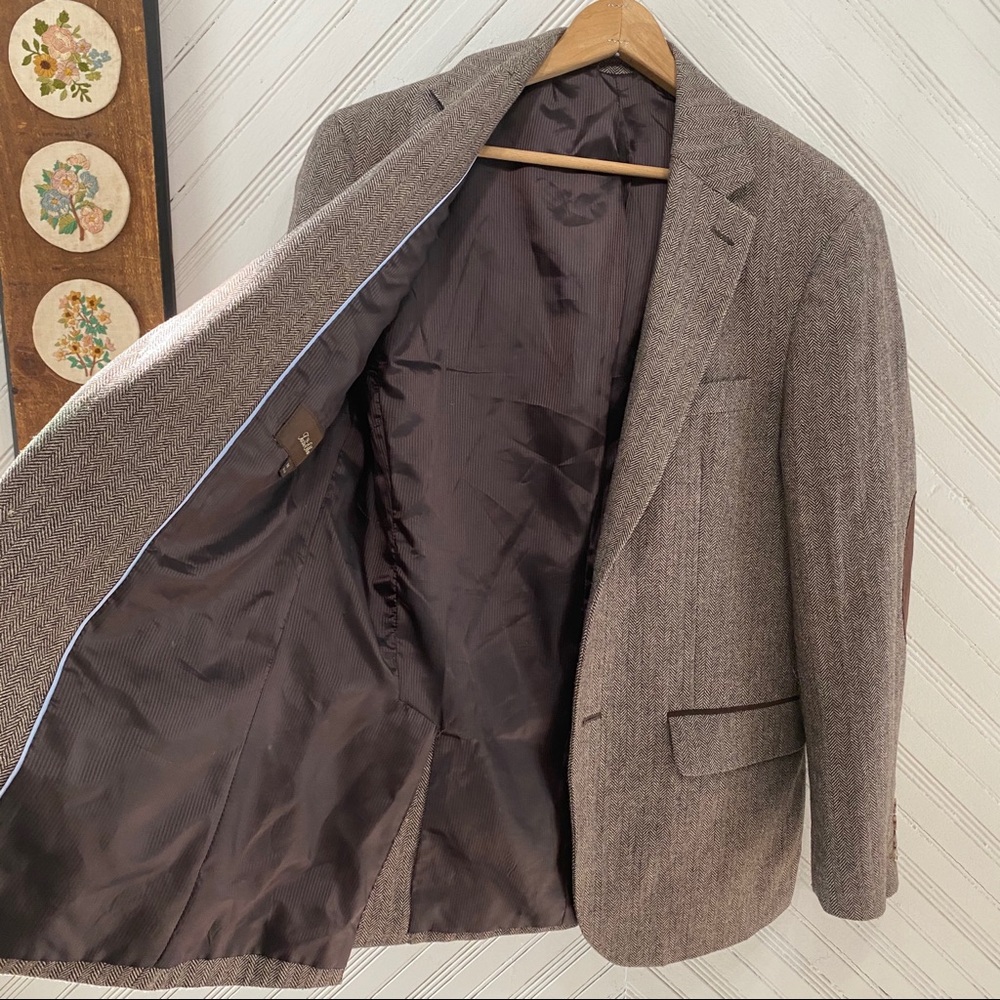 Tasso Elba Herringbone Padded Elbow Sports Coat - Picture 6 of 11